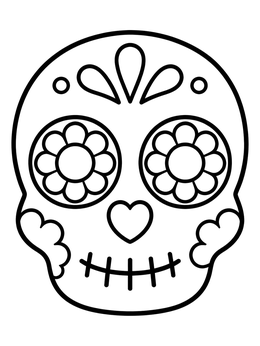 Free printable Simple Mexican Sugar Skull coloring page
