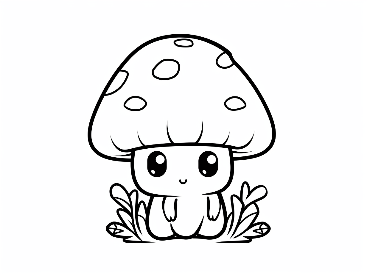 Simple Mushroom Coloring Page - Coloring Page