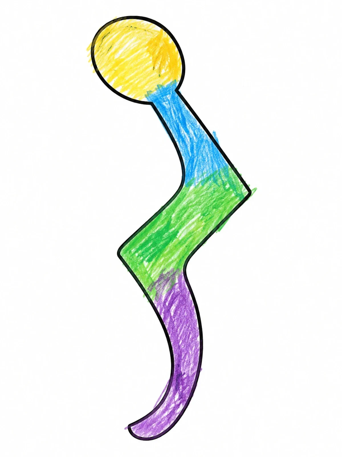 Colored example of the Simple Quarter Rest Symbol coloring page
