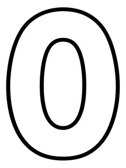 Free printable Simple Number Zero Outline coloring page