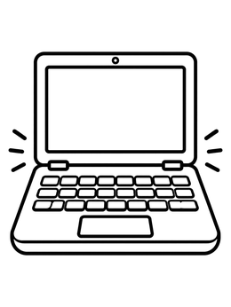 Free printable Simple Open Laptop coloring page
