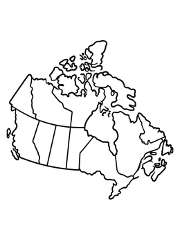 Free printable Simple Outline Map Of Canada coloring page