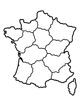 Free printable Simple Outline Map Of France coloring page