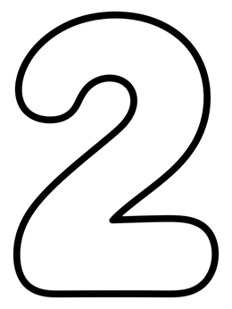 Free printable Simple Outline Number Two coloring page