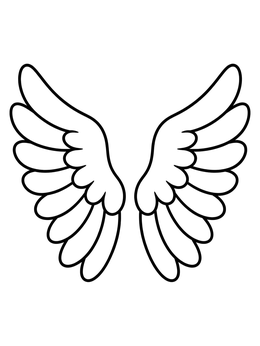 Free printable Simple Outstretched Angel Wings coloring page