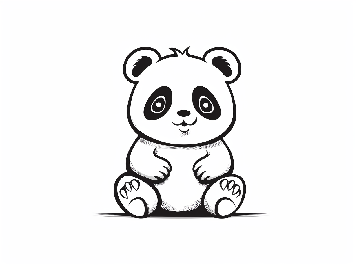 Simple Panda Coloring Page - Coloring Page