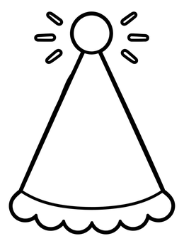 Free printable Simple Party Hat With Pom Pom coloring page