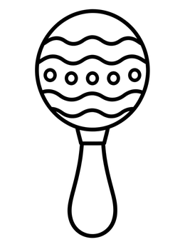 Free printable Single Patterned Musical Maraca coloring page