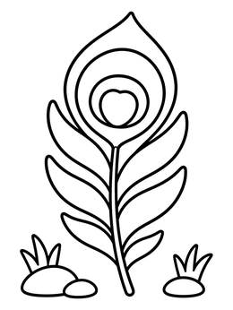 Free printable Simple Peacock Feather coloring page