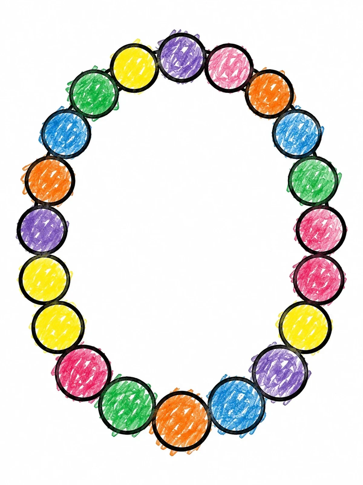 Colored example of the Simple Pearl Bead Necklace coloring page