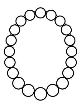 Free printable Simple Pearl Bead Necklace coloring page