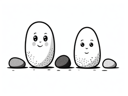 Colorful Pebble Wonderland - Coloring Page