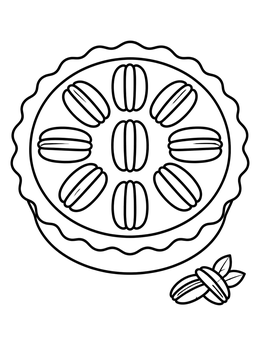 Free printable Simple Pecan Pie coloring page