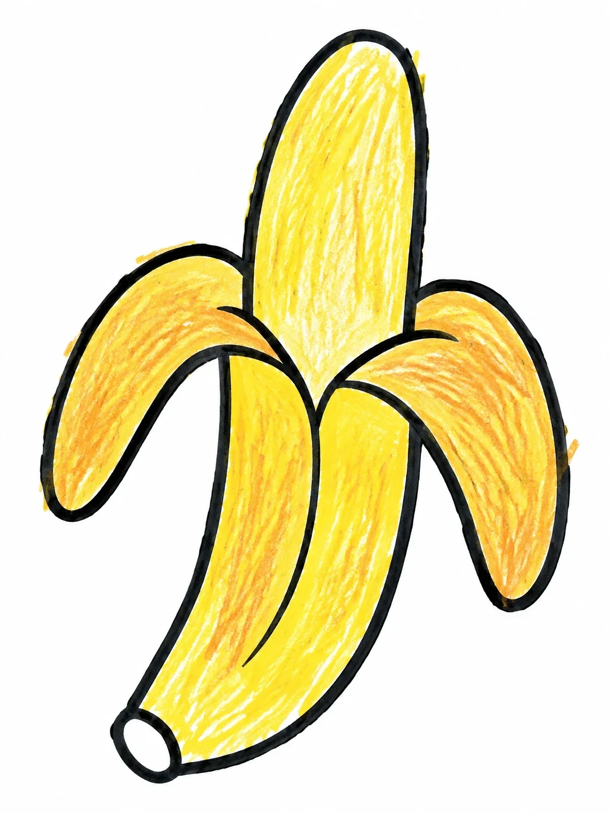 Colored example of the Simple Peeled Banana coloring page