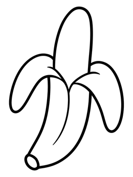 Free printable Simple Peeled Banana coloring page