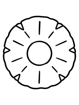 Free printable Simple Pineapple Ring Slice coloring page