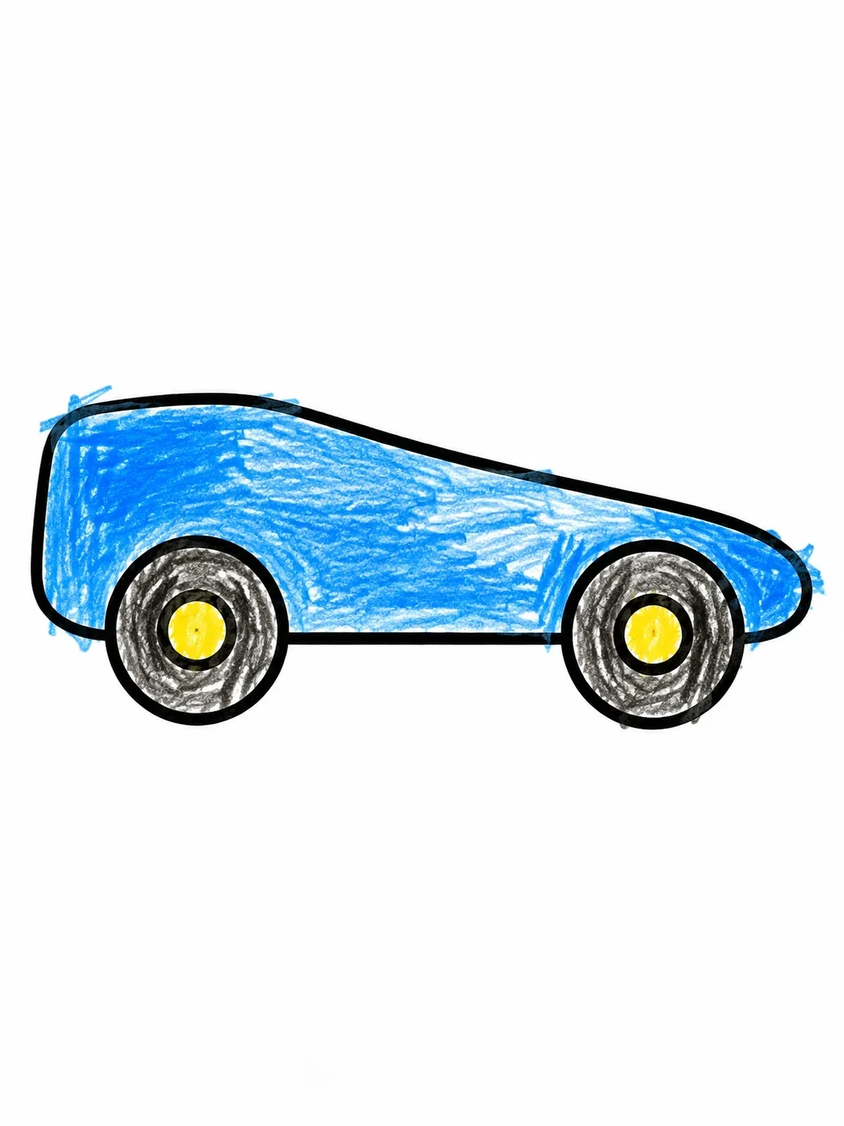 Colored example of the Simple Pinewood Derby Car coloring page