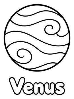 Free printable Simple Planet Venus With Swirling Clouds coloring page