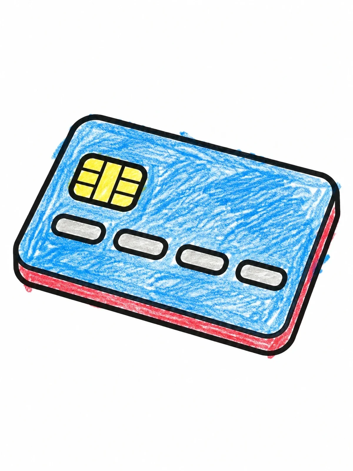 Colored example of the Simple Plastic Credit Card coloring page