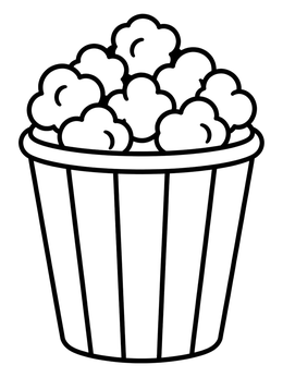 Free printable Simple Popcorn Bucket For Kids coloring page