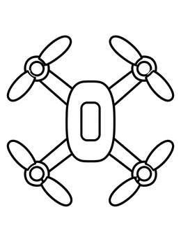Free printable Simple Quadcopter Drone From Above coloring page
