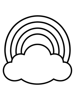 Free printable Simple Rainbow And Cloud Arch coloring page