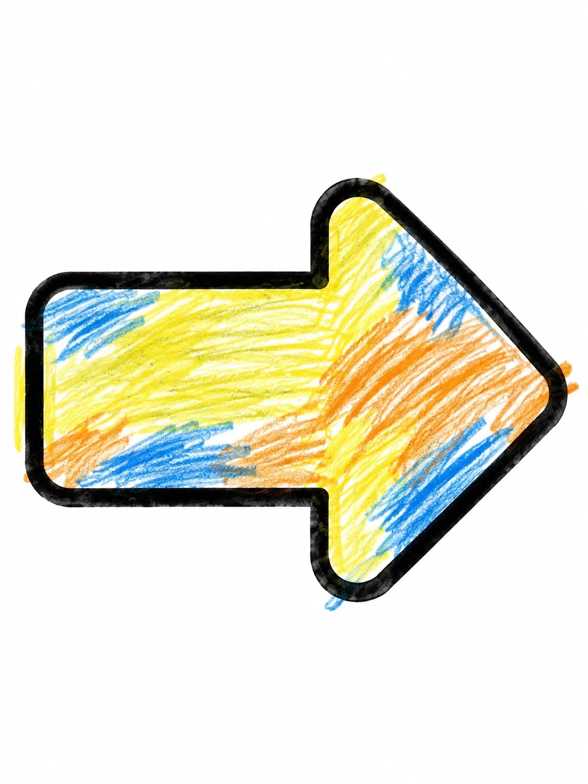 Colored example of the Simple Right Direction Block Arrow coloring page