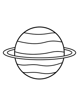 Free printable Simple Ringed Planet Neptune coloring page