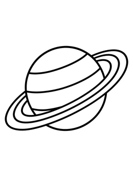 Free printable Simple Ringed Planet Uranus coloring page