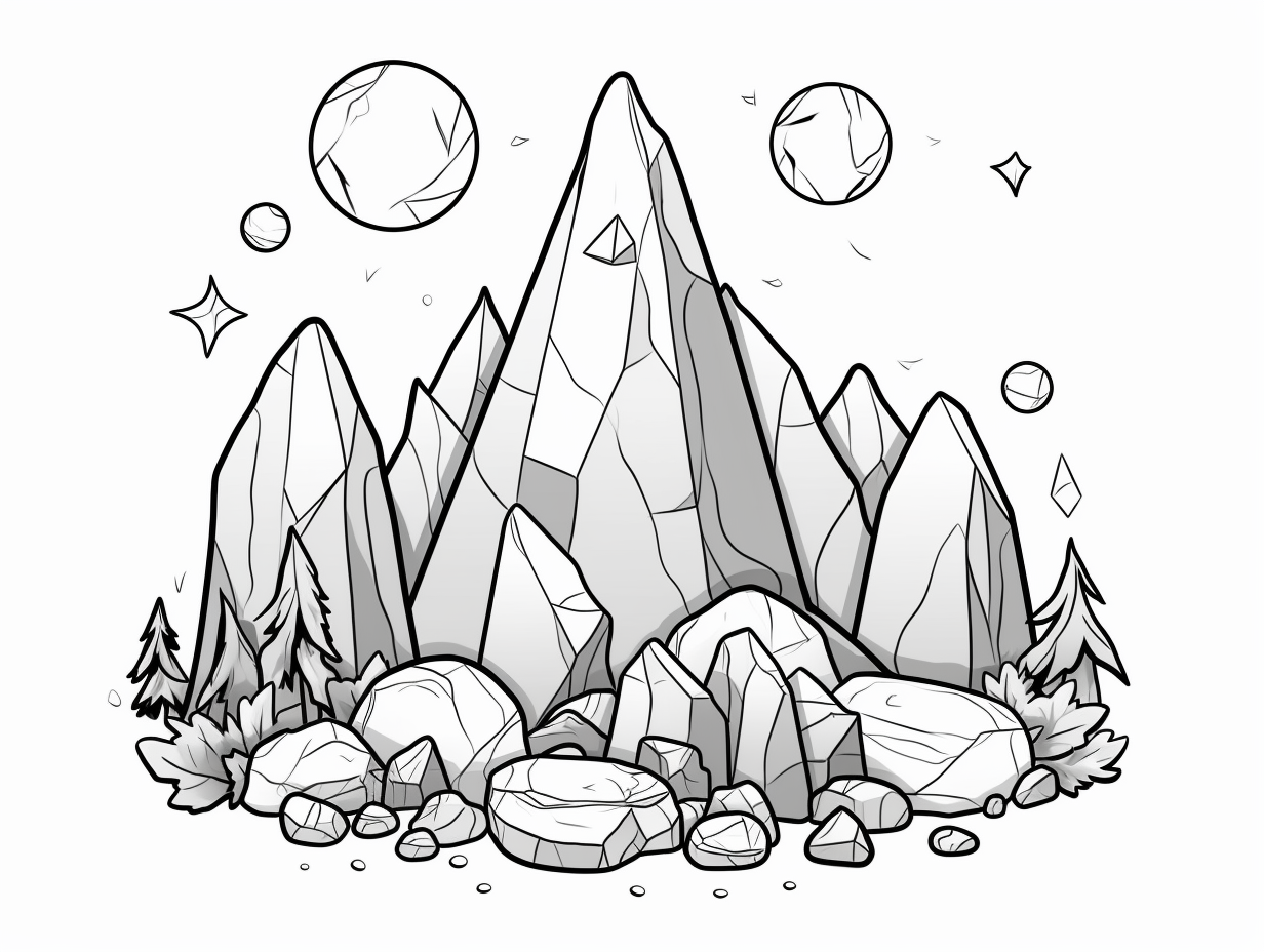 Simple Rock And Mineral Coloring For Kids   Coloring Page