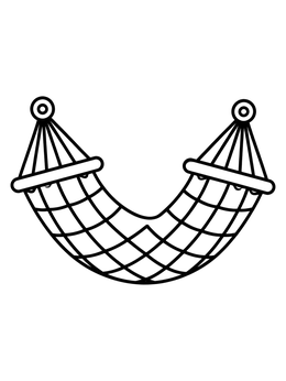 Free printable Simple Rope Net Hammock coloring page