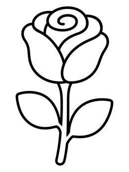Free printable Simple Rose Blossom Outline coloring page