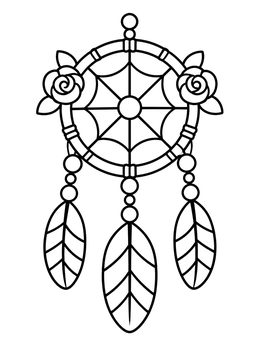 Free printable Simple Rose Dream Catcher coloring page