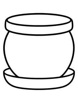 Free printable Simple Round Ceramic Flower Pot coloring page