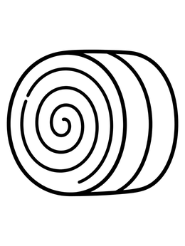 Free printable Simple Round Hay Bale coloring page