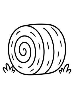 Free printable Simple Round Hay Bale coloring page