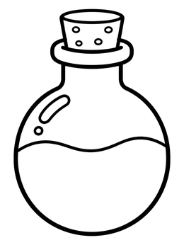 Free printable Simple Round Magic Potion Bottle coloring page