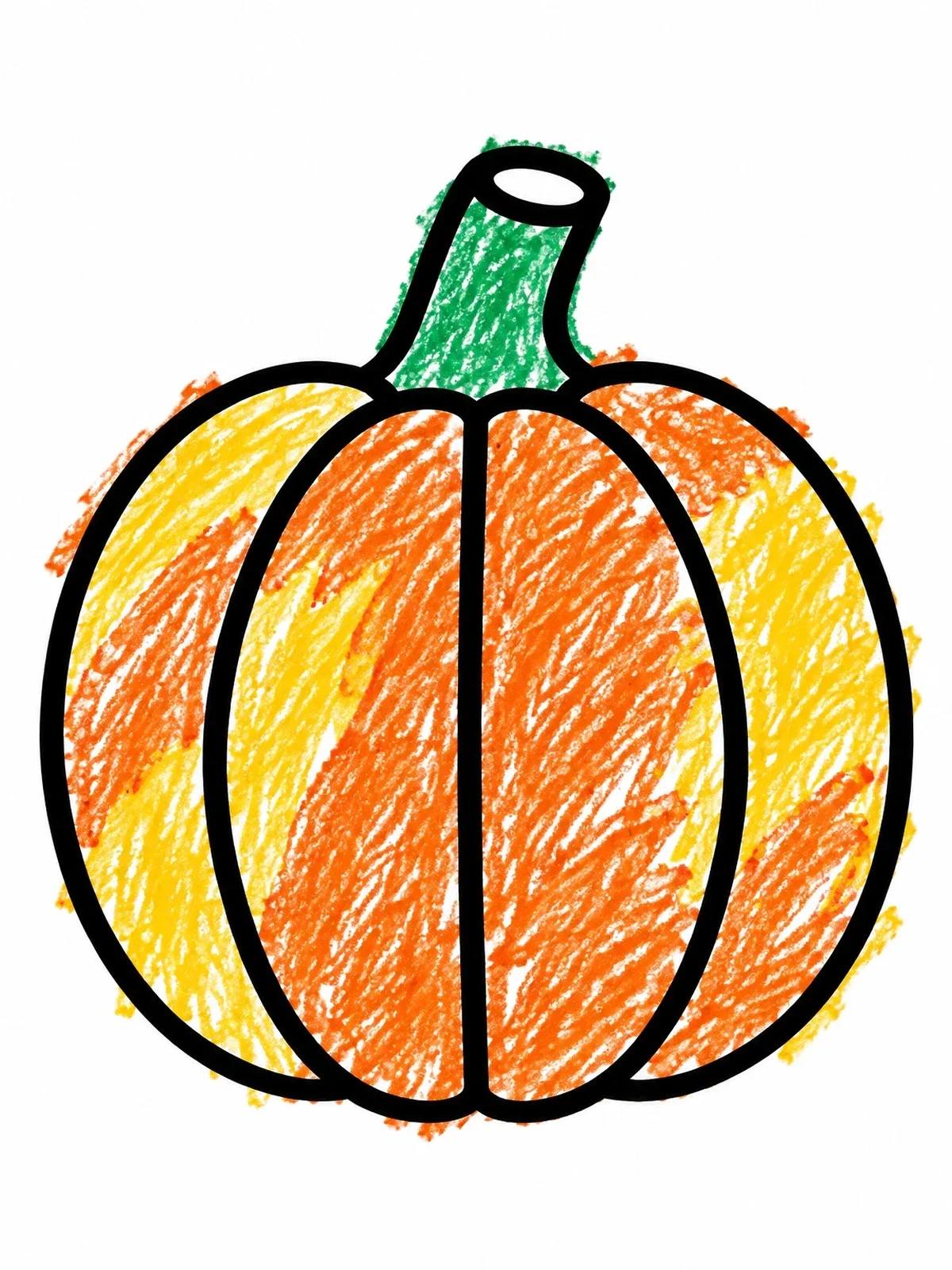 Colored example of the Simple Round Pumpkin Outline coloring page
