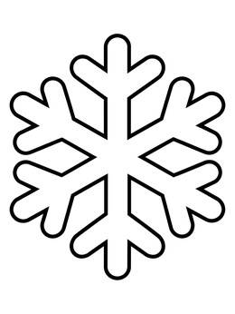 Free printable Simple Rounded Snowflake coloring page