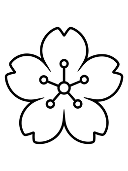 Free printable Simple Sakura Cherry Blossom Flower coloring page