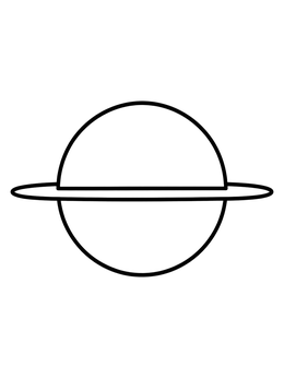Free printable Simple Saturn With Edge Ring coloring page
