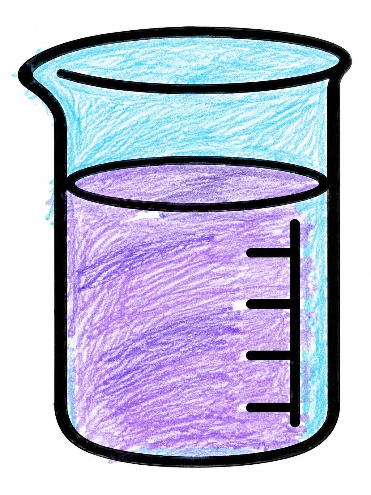 Colored example of the Simple Science Laboratory Beaker coloring page