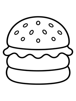 Free printable Simple Sesame Seed Hamburger coloring page