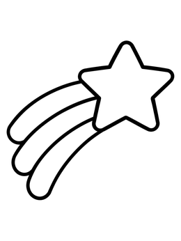 Free printable Simple Shooting Star With Trail coloring page