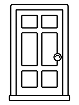Free printable Simple Six Panel Front Door coloring page