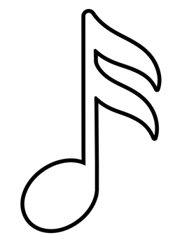 Free printable Simple Sixteenth Music Note coloring page