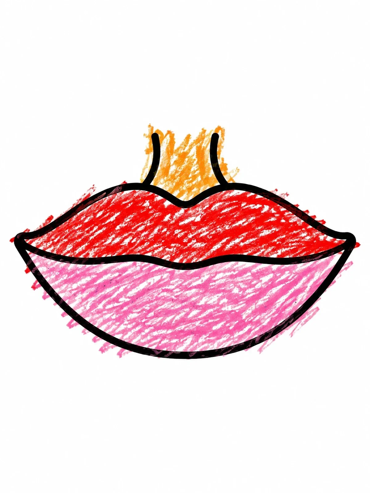 Colored example of the Simple Smiling Lips With Philtrum coloring page