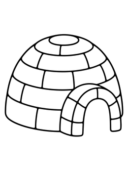 Free printable Simple Dome Snow Igloo coloring page