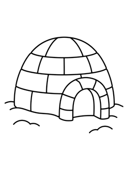 Free printable Simple Snow Igloo On Ice coloring page
