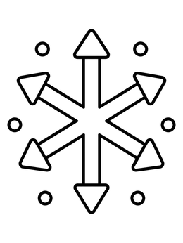 Free printable Simple Snowflake With Arrow Tips coloring page